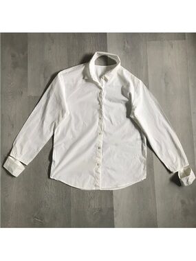 RECTO WHITE SHIRT DECONSTRUCTED POPLIN LONG SLEEVE WOMENS SMALL